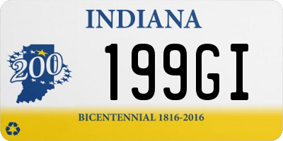IN license plate 199GI