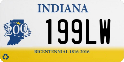 IN license plate 199LW