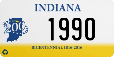 IN license plate 199O