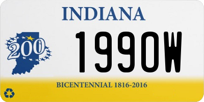 IN license plate 199OW