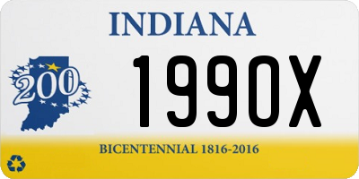 IN license plate 199OX