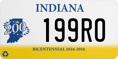 IN license plate 199RO