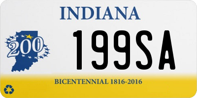 IN license plate 199SA