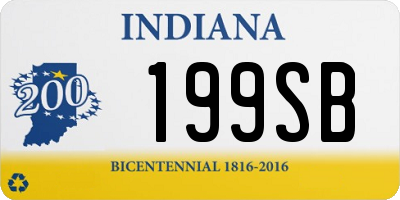 IN license plate 199SB