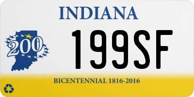 IN license plate 199SF