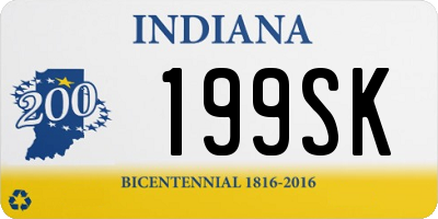 IN license plate 199SK