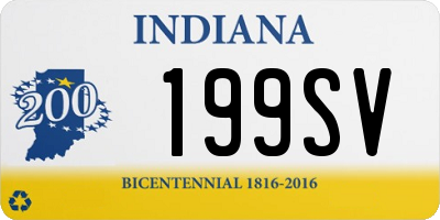 IN license plate 199SV