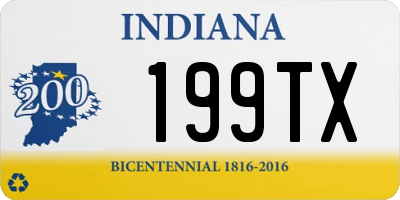 IN license plate 199TX