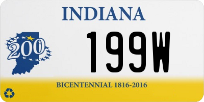 IN license plate 199W