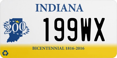 IN license plate 199WX