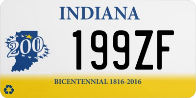 IN license plate 199ZF