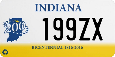 IN license plate 199ZX