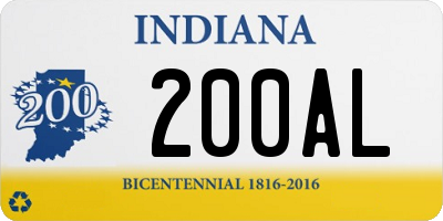 IN license plate 200AL