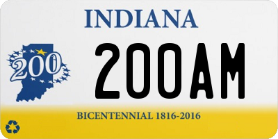 IN license plate 200AM