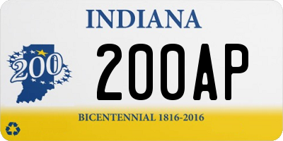 IN license plate 200AP