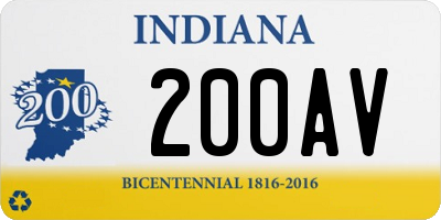 IN license plate 200AV