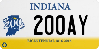 IN license plate 200AY