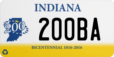 IN license plate 200BA