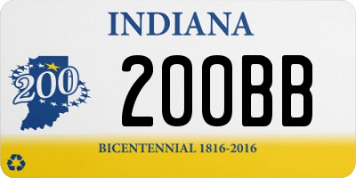 IN license plate 200BB