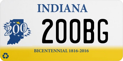 IN license plate 200BG