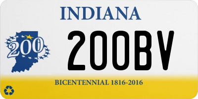 IN license plate 200BV