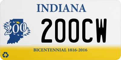 IN license plate 200CW