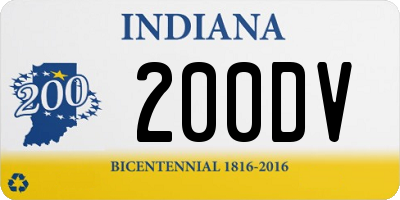 IN license plate 200DV