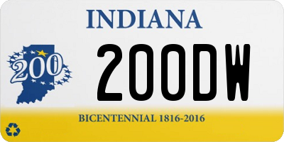 IN license plate 200DW