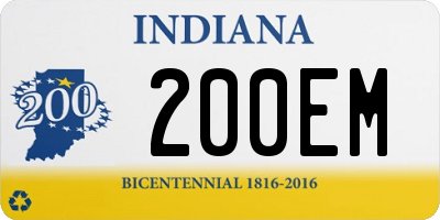 IN license plate 200EM