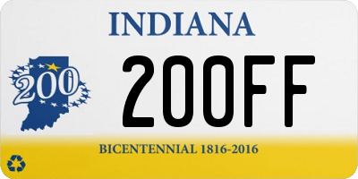 IN license plate 200FF