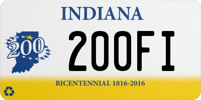 IN license plate 200FI