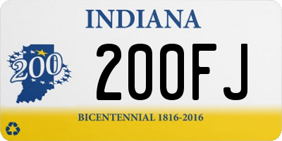 IN license plate 200FJ