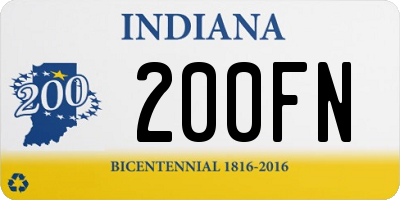 IN license plate 200FN