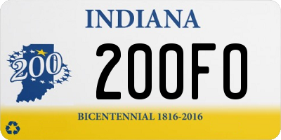 IN license plate 200FO