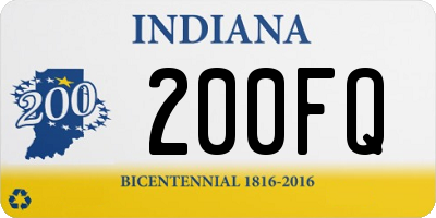 IN license plate 200FQ