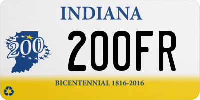 IN license plate 200FR