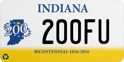 IN license plate 200FU