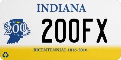 IN license plate 200FX