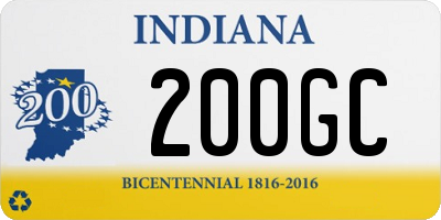 IN license plate 200GC