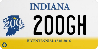 IN license plate 200GH