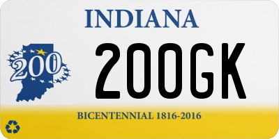 IN license plate 200GK