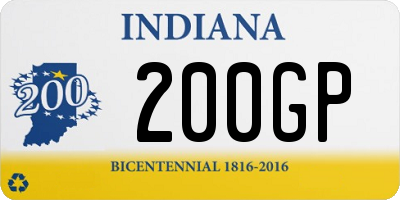 IN license plate 200GP