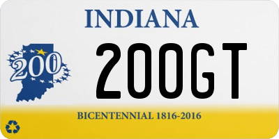 IN license plate 200GT