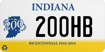 IN license plate 200HB