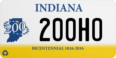 IN license plate 200HO