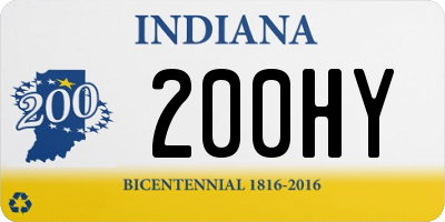 IN license plate 200HY