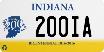 IN license plate 200IA