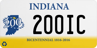 IN license plate 200IC