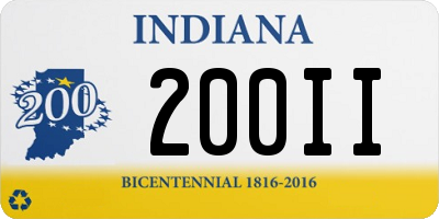 IN license plate 200II