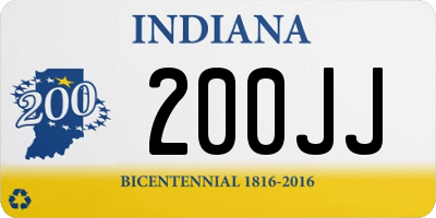 IN license plate 200JJ